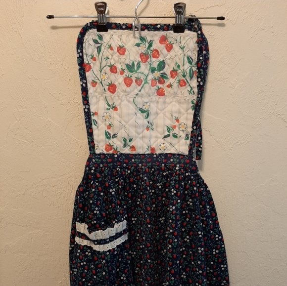 Vintage 70s Strawberry π Apron S/M